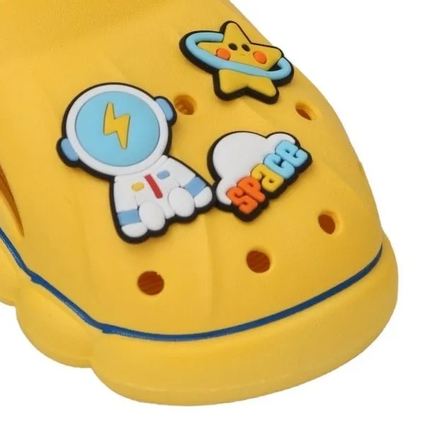 Cosmic Comfort Kids' Yellow Space Clogs - To Infinity and Beyond!
