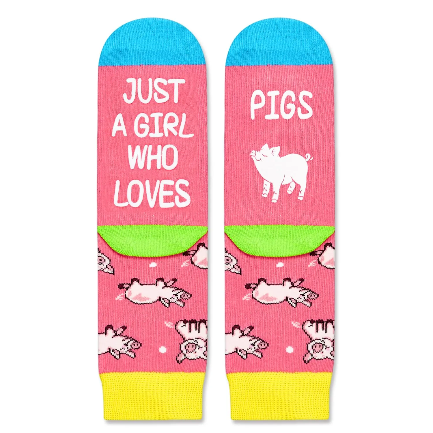 Cute Pig Gifts for Girls - Novelty Pig Socks Kids Pink Piggy Socks Pig Stuff for Pig Lovers 7-9 Years