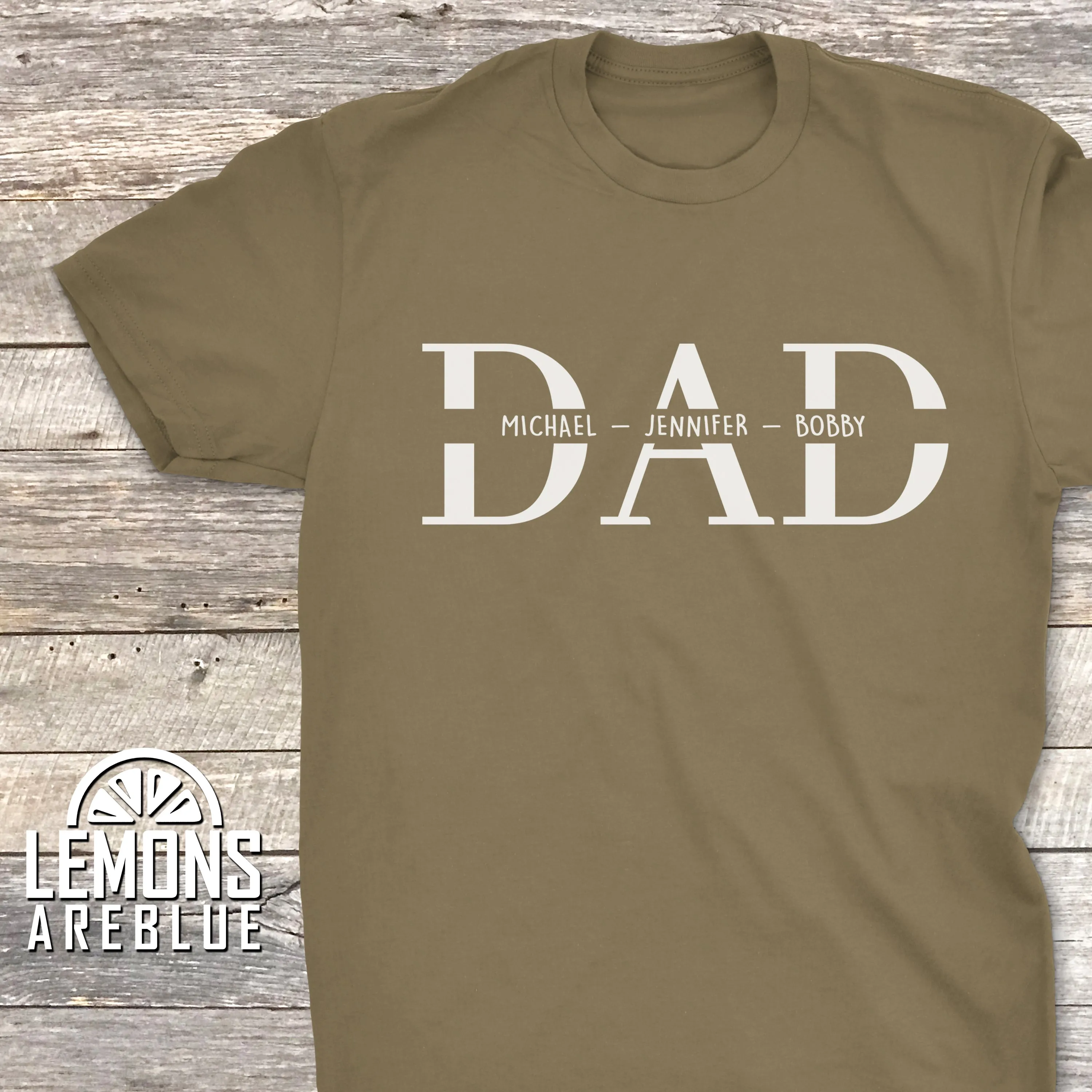 Dad With Kid Names (CUSTOM) Premium Tee