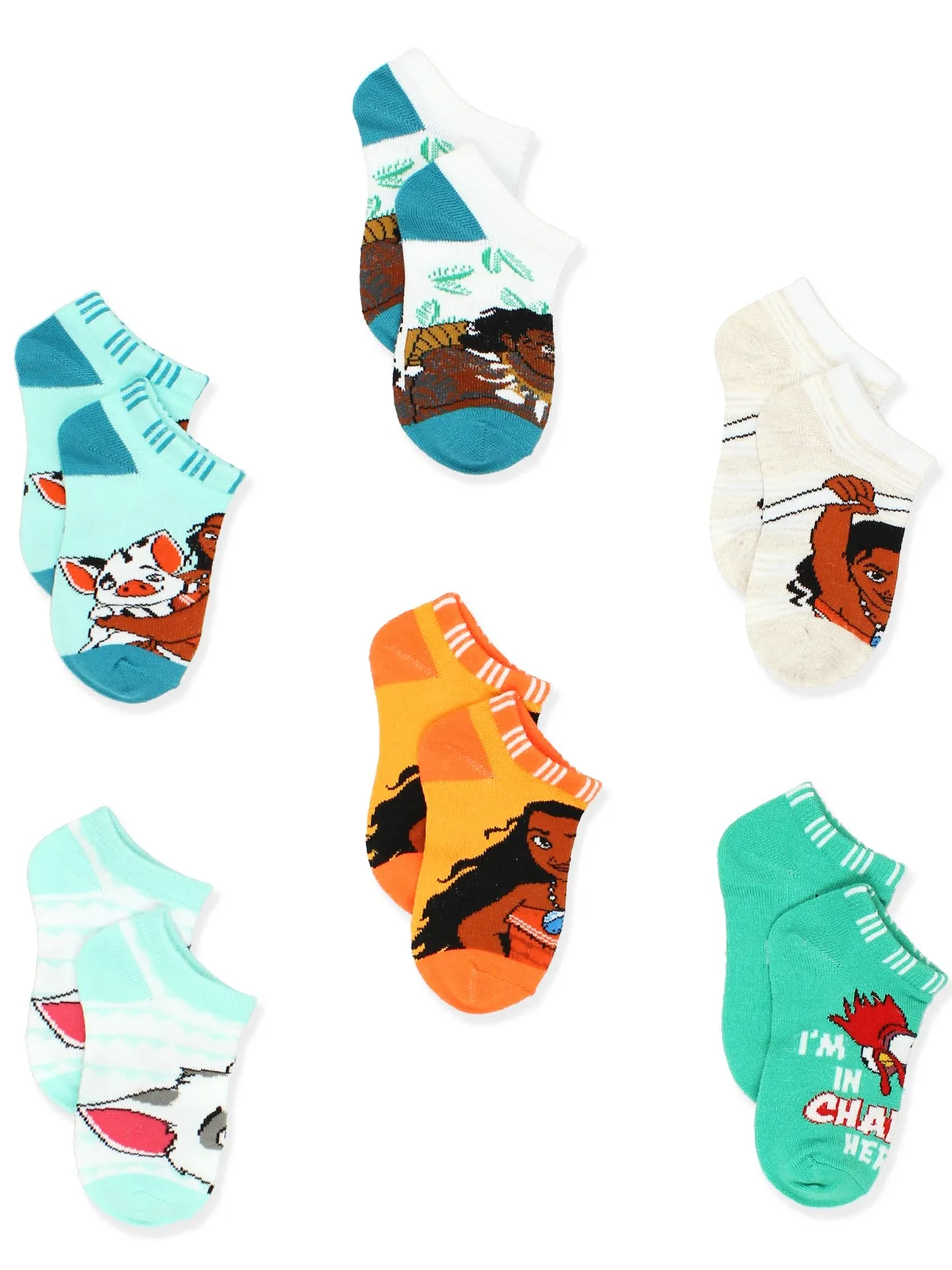 Disney Princess Moana No Show Socks 6-Pack