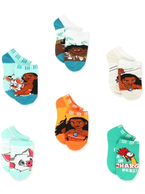 Disney Princess Moana No Show Socks 6-Pack