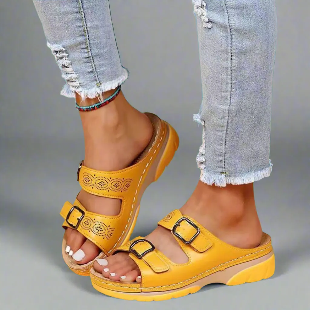 Dorothee | Wedge Sandals with Double Straps – Comfortable and Stylish