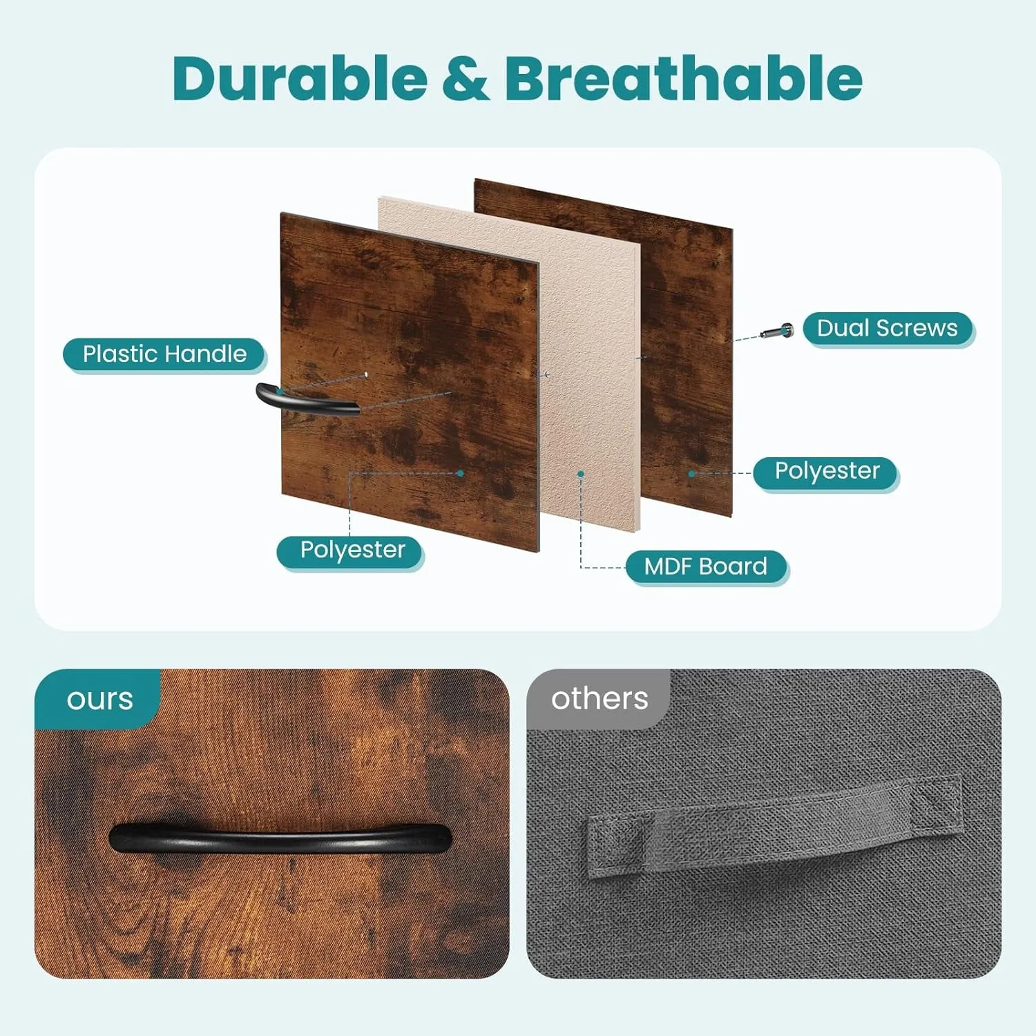 Dresser for Bedroom with 5 Drawers, Wide Chest of Drawers, Fabric