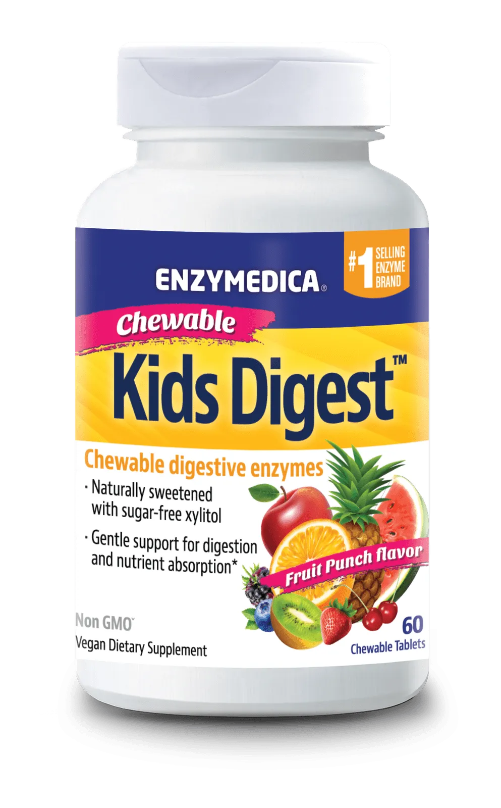 Enzymedica Kids Digest - Fruit Punch (60 Chewable Tablets)