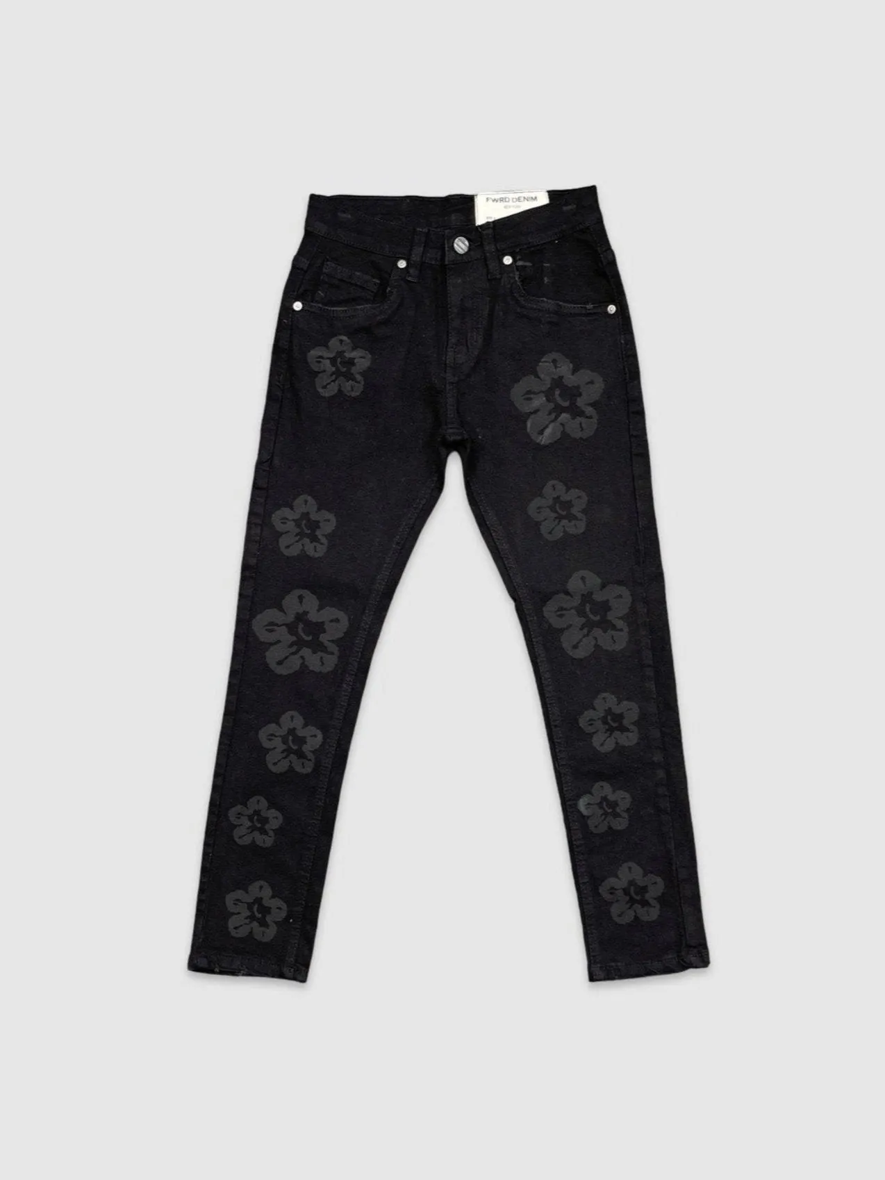 EVO-330108K-Kid's Flower Denim Jeans