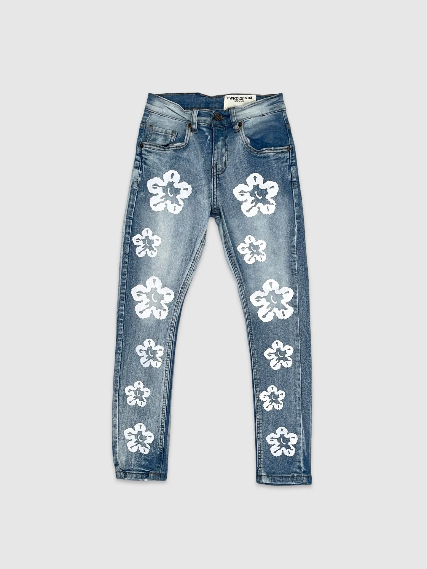 EVO-330108K-Kid's Flower Denim Jeans