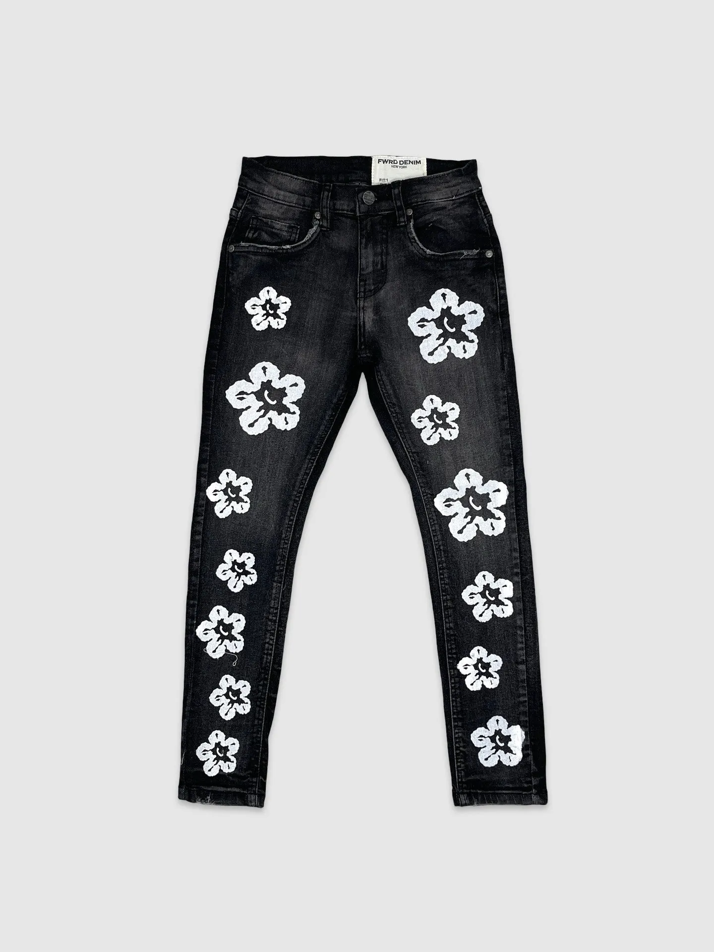 EVO-330108K-Kid's Flower Denim Jeans