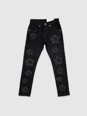 EVO-330108K-Kid's Flower Denim Jeans