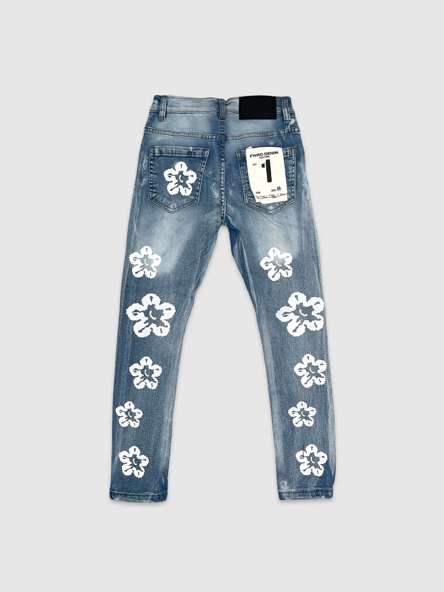 EVO-330108K-Kid's Flower Denim Jeans