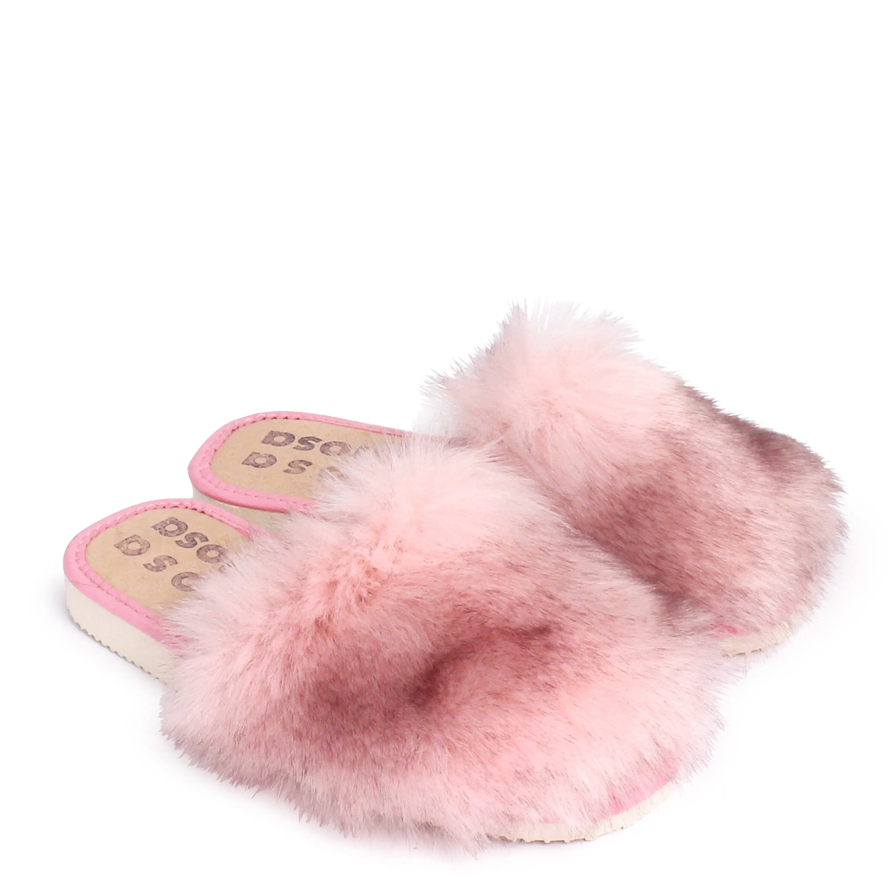 Faux Fur Slippers   Rose