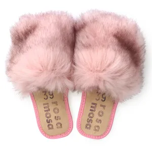 Faux Fur Slippers   Rose
