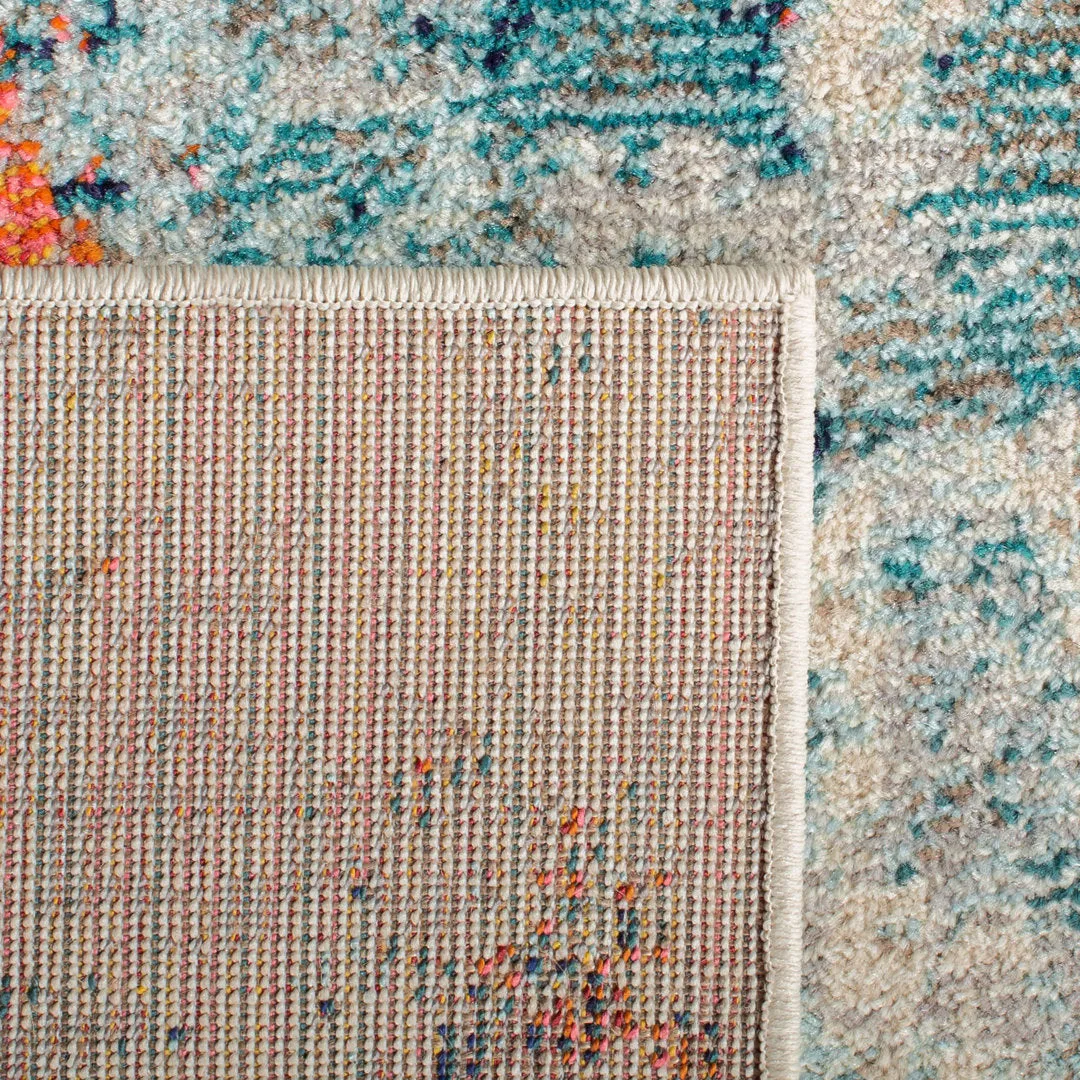 Felty Abstract Cream/Orange/Blue Rug Langley Street® Rug Size: Runner 2'2" x 10'