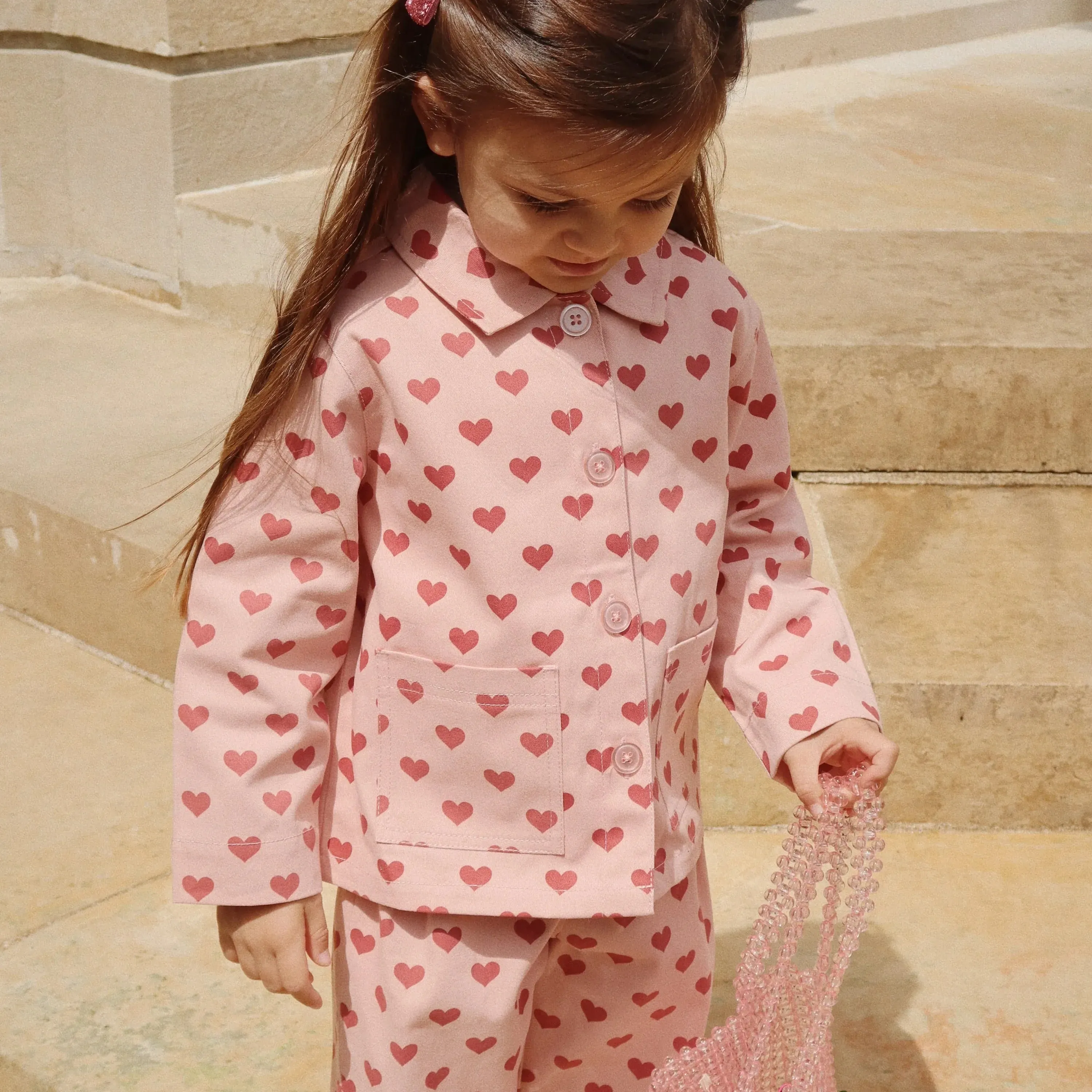 Fen Heart Print Trousers (Amour Rouge)