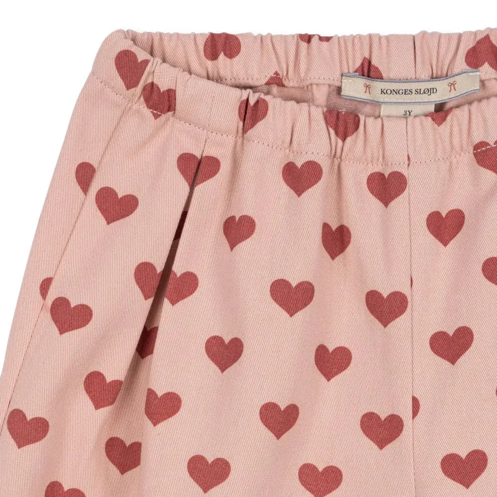Fen Heart Print Trousers (Amour Rouge)