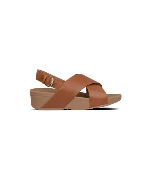 FitFlop Lulu Leather Cross Back Strap Sandals Light Tan