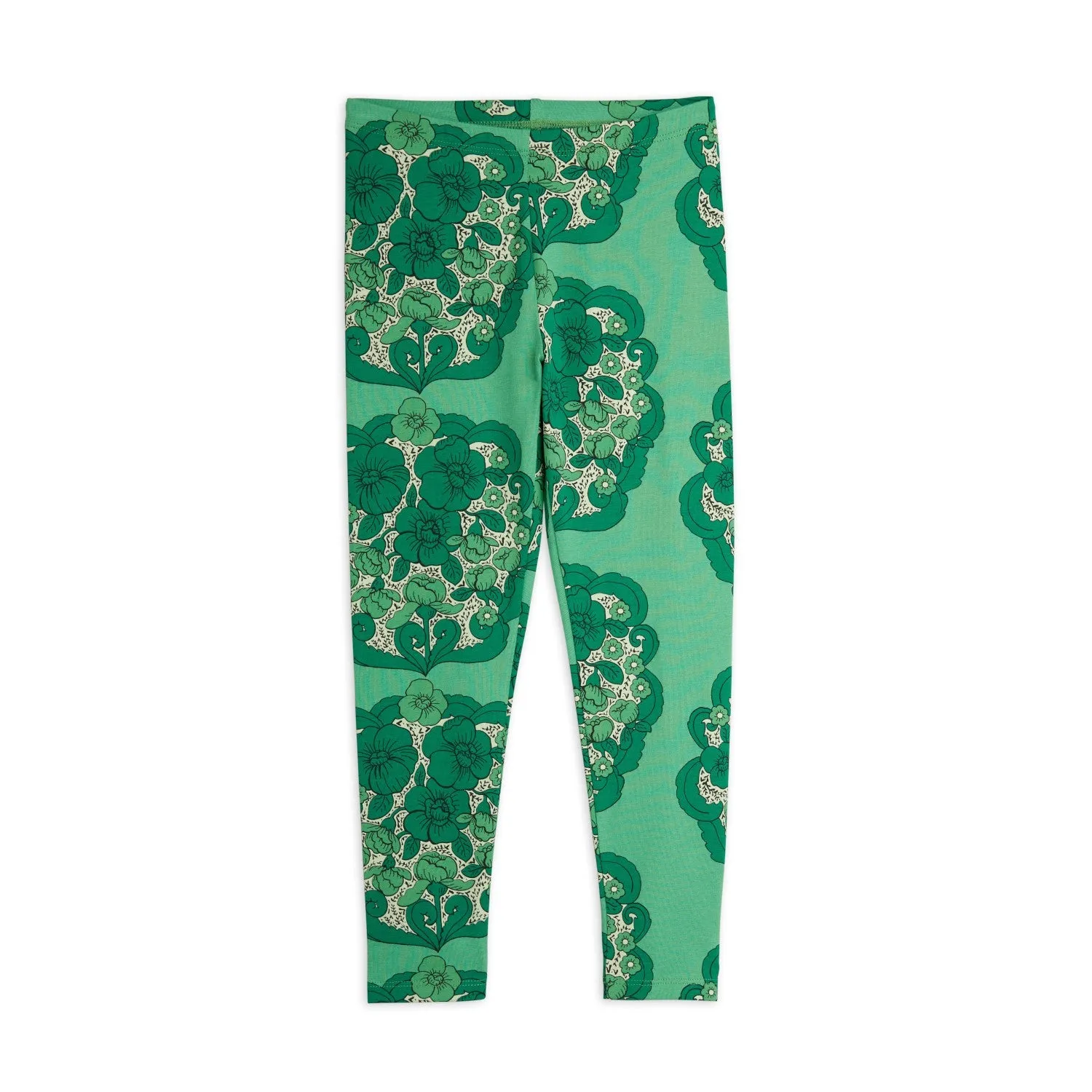 Flower Leggings (Green) by Mini Rodini