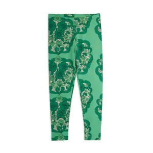 Flower Leggings (Green) by Mini Rodini