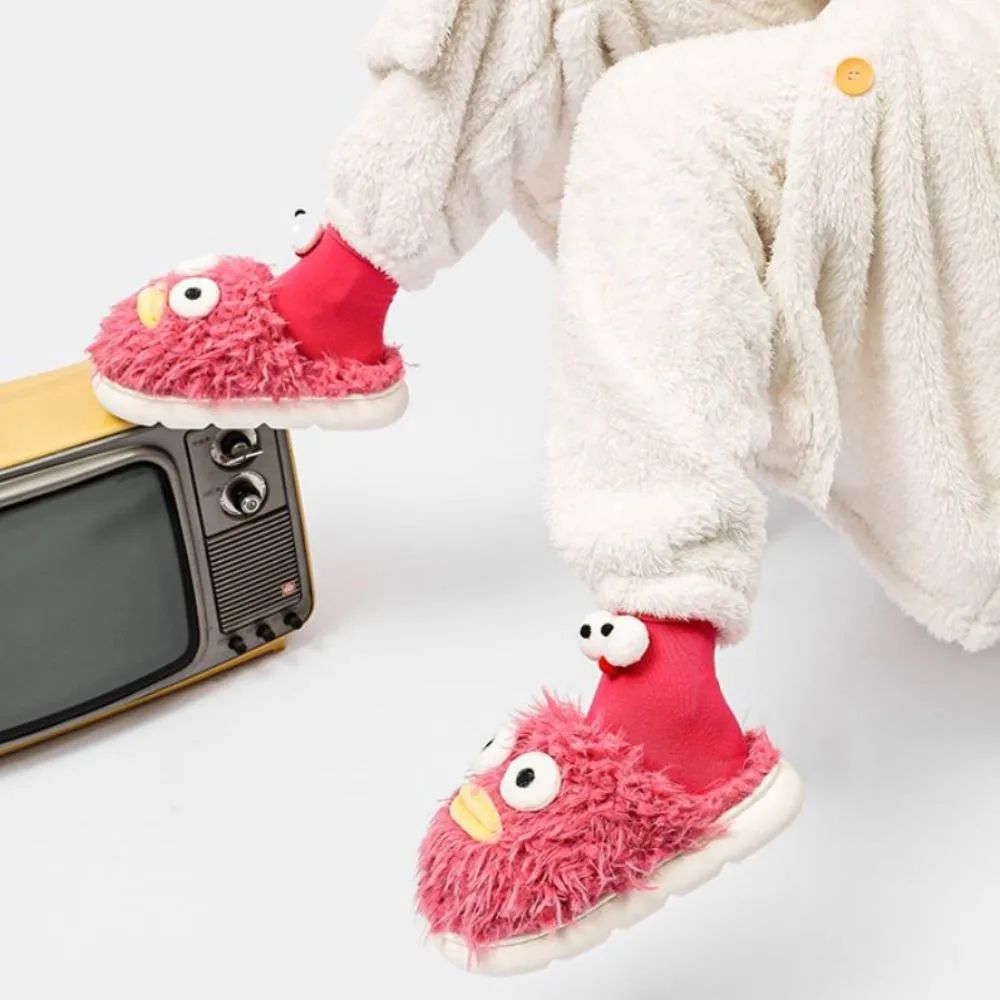 Funny Cotton Slippers Cute Big Eyes Slippers Warm Cozy House Slippers