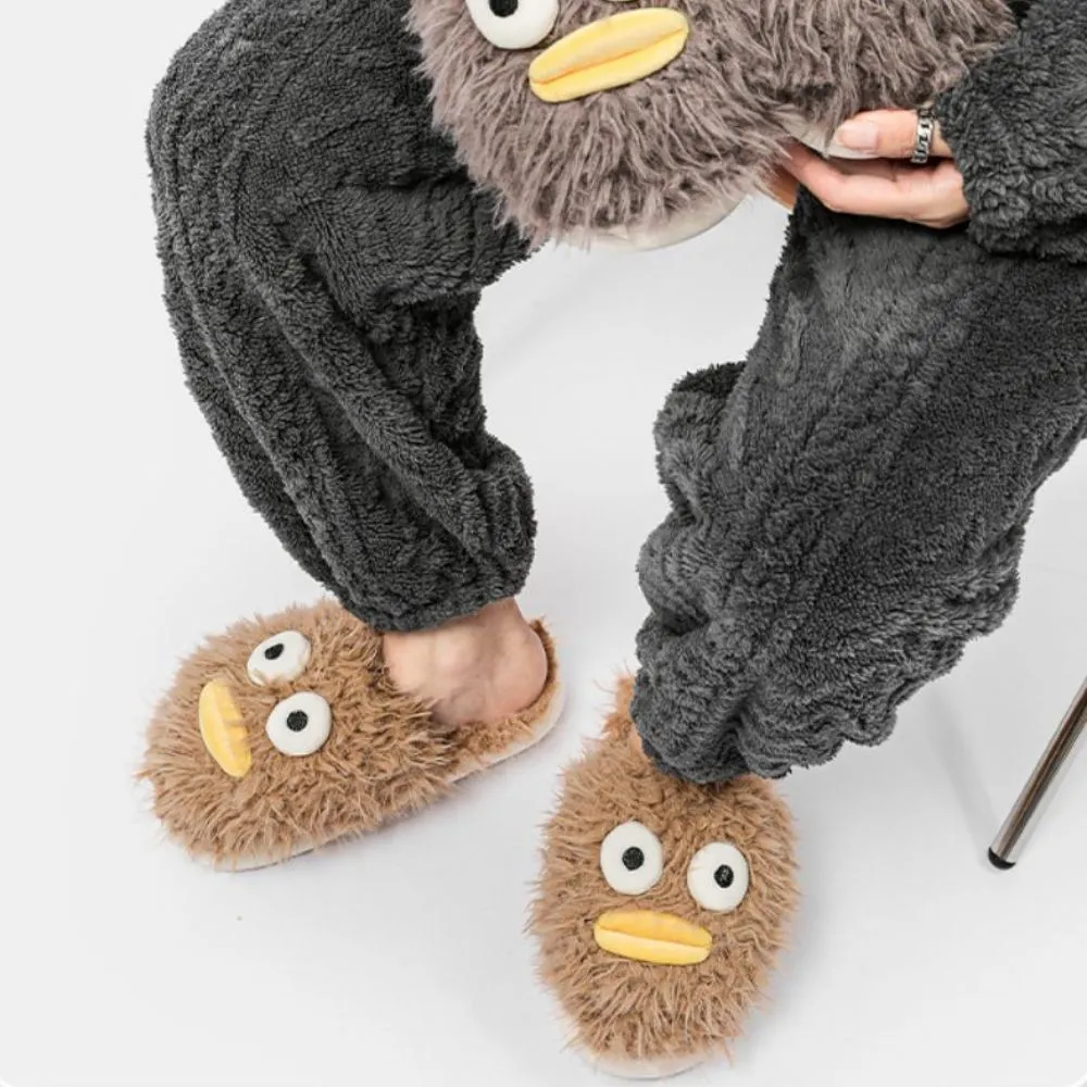 Funny Cotton Slippers Cute Big Eyes Slippers Warm Cozy House Slippers