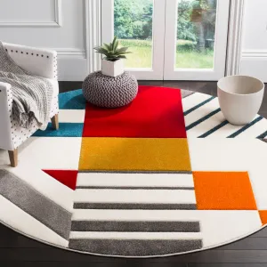 Garima Performance Geometric Rug Ivy Bronx Rug Size: Round 4'