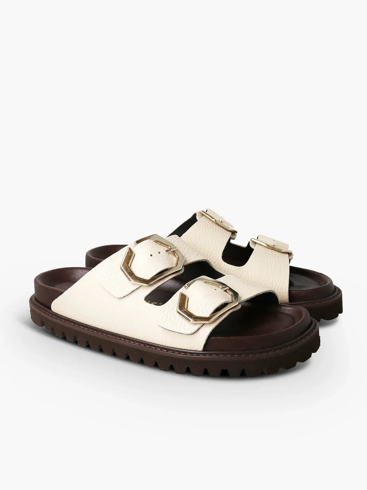 Genuins - G106271 Cream Leather Mule