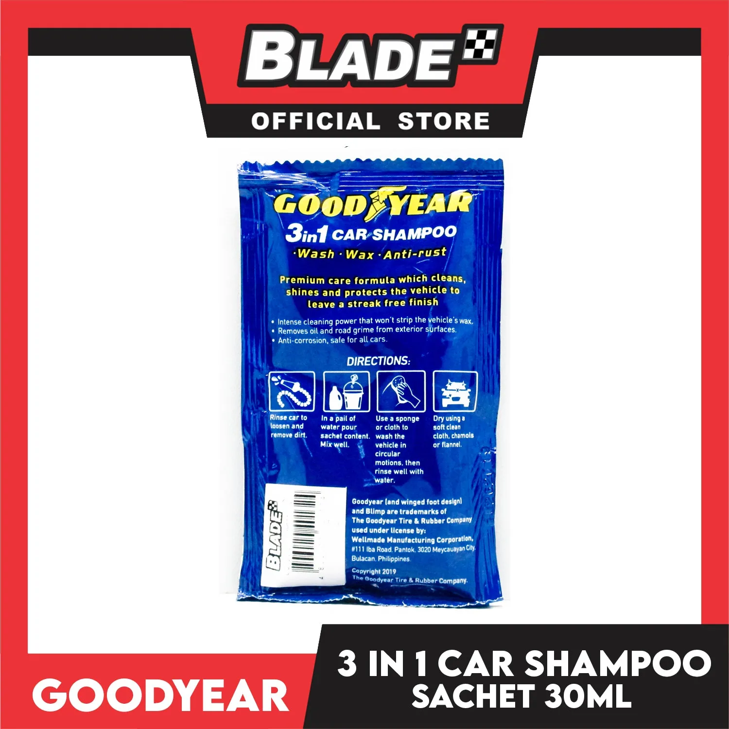 Goodyear 3in1 Car Shampoo Sachet 30ml