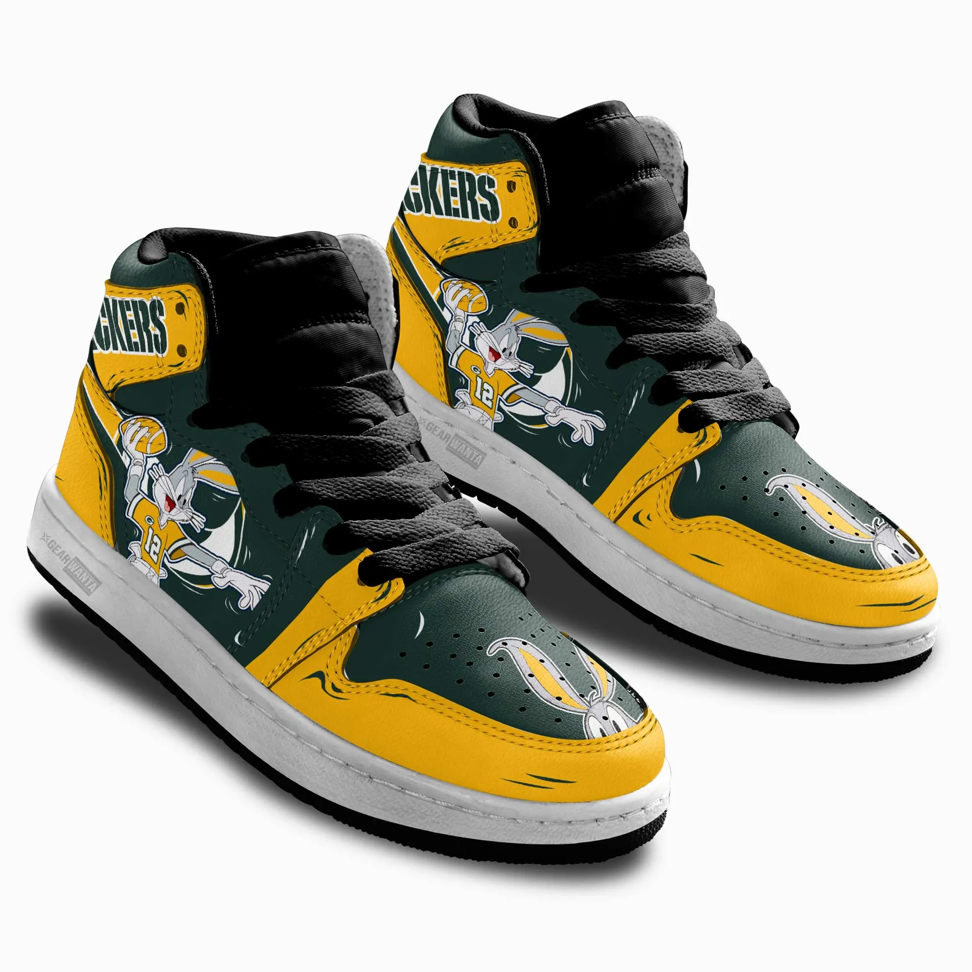 Green Bay Packers Kid J1s Sneakers Custom