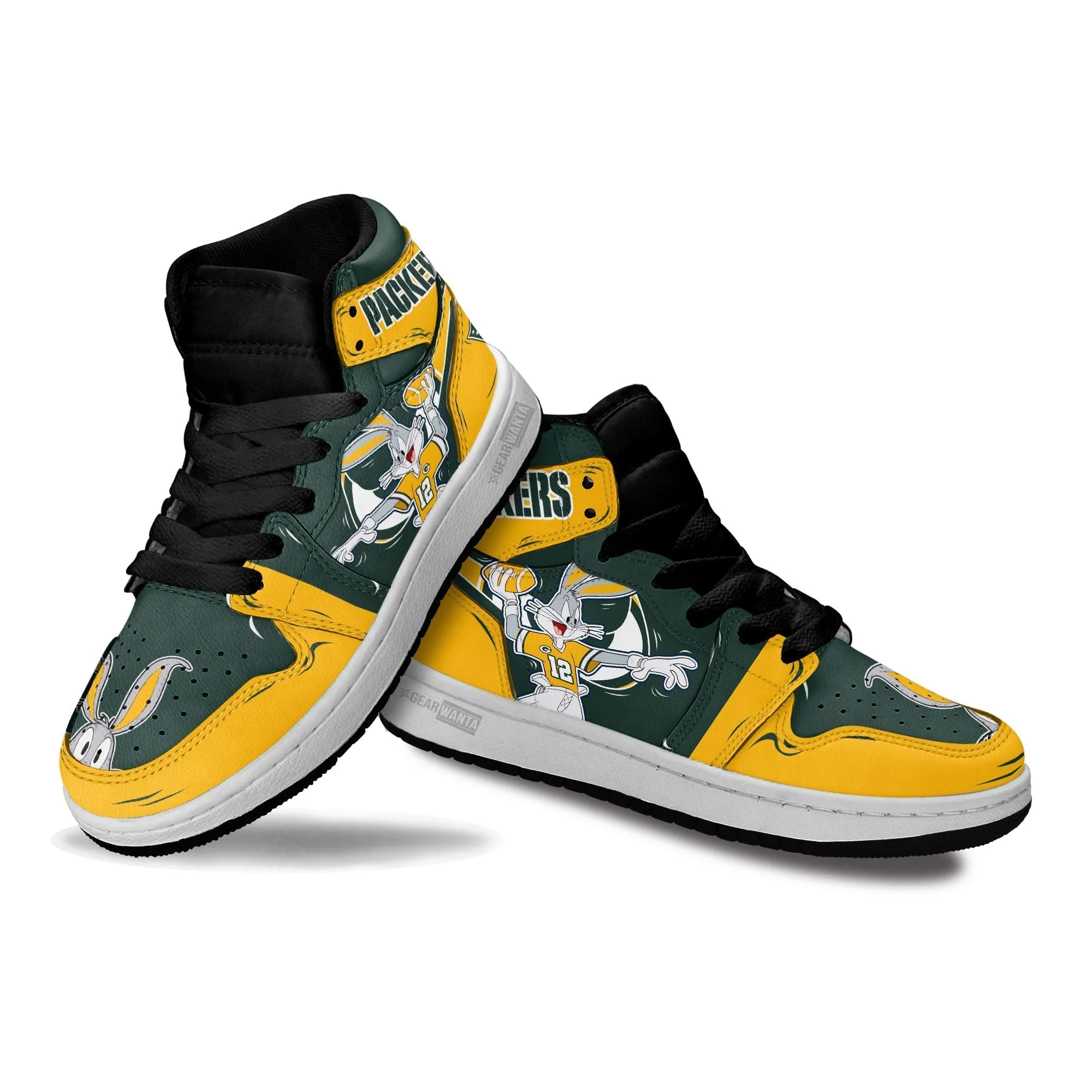 Green Bay Packers Kid J1s Sneakers Custom