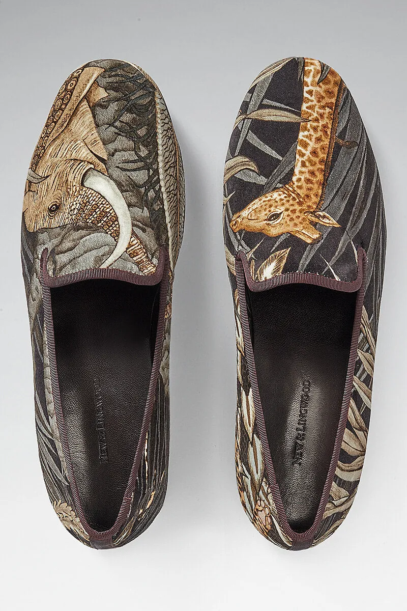 Grey Sabie Forest Velvet Slippers