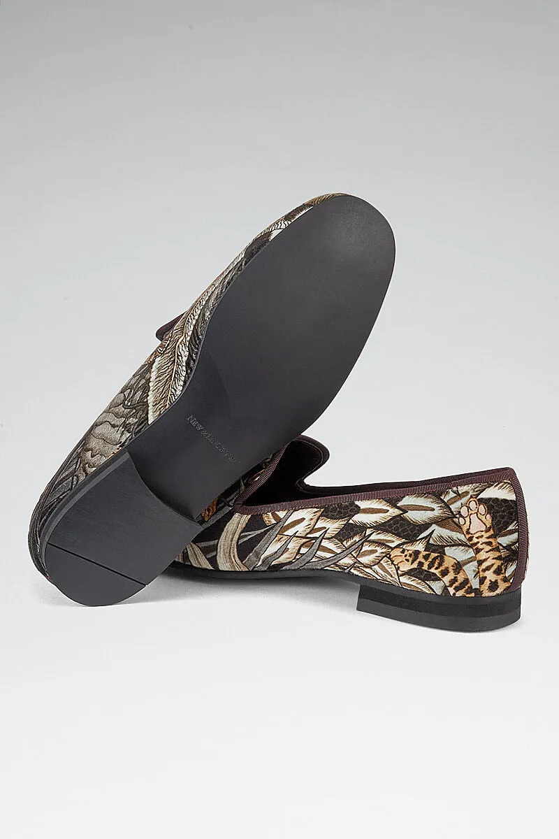 Grey Sabie Forest Velvet Slippers