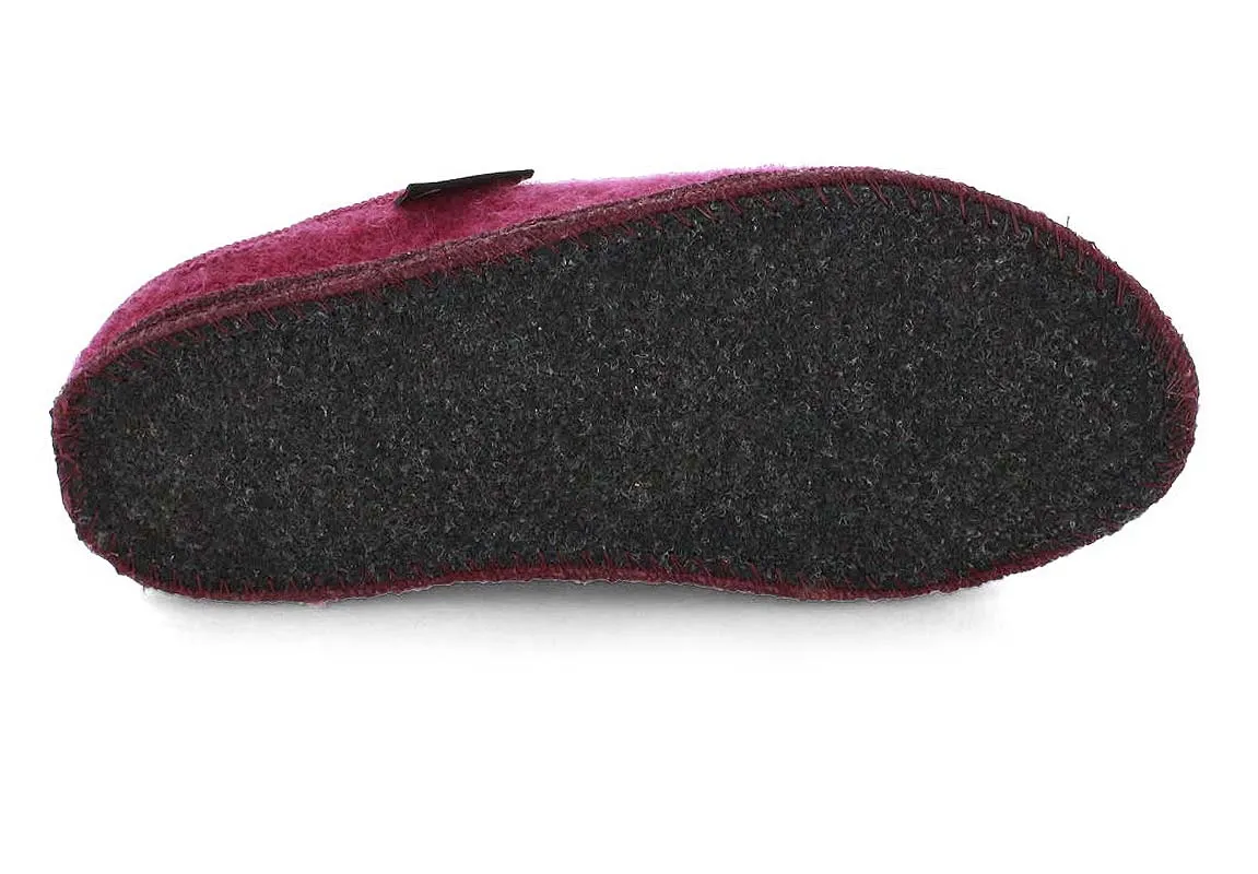 HAFLINGER Men Women Felt Slippers 'Alaska', mulberry