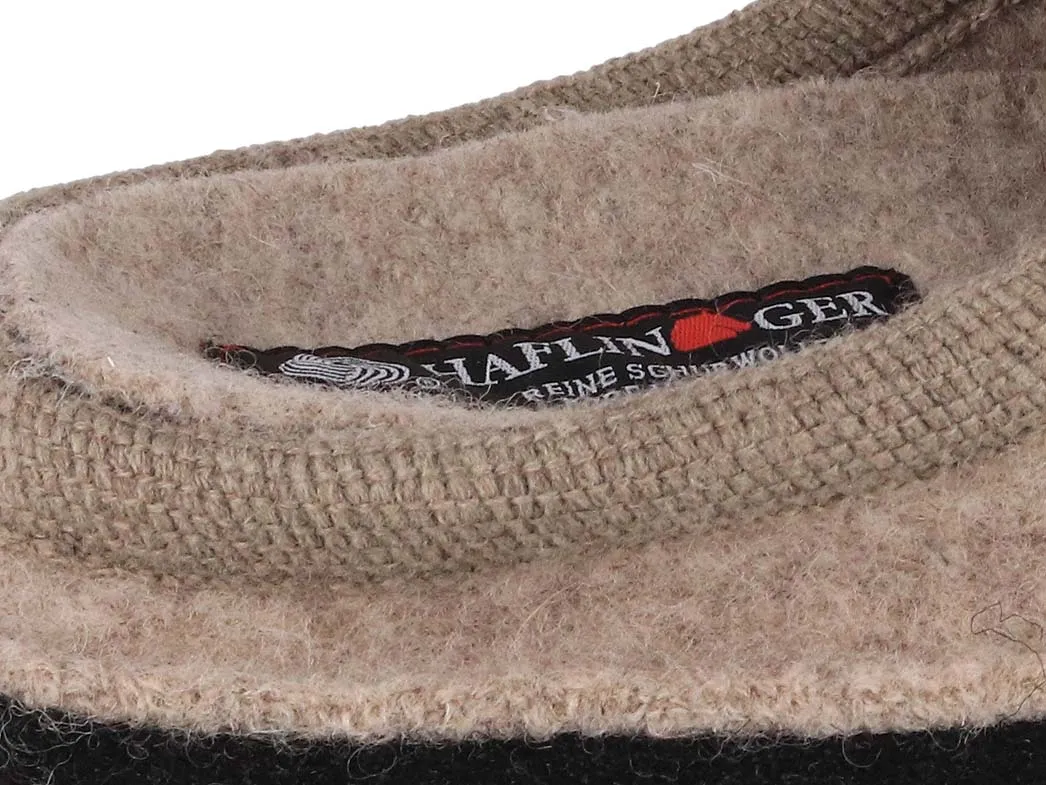 HAFLINGER Women Boiled Wool Slippers 'Flair Viola', beige