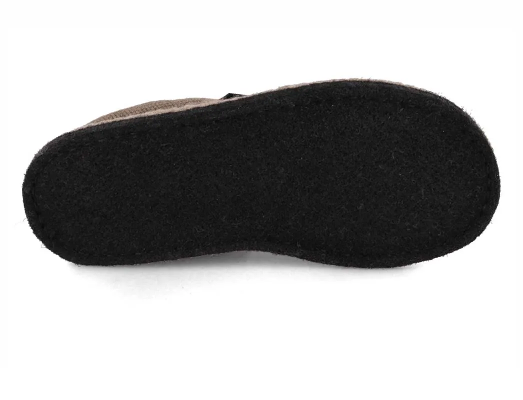 HAFLINGER Women Boiled Wool Slippers 'Flair Viola', beige