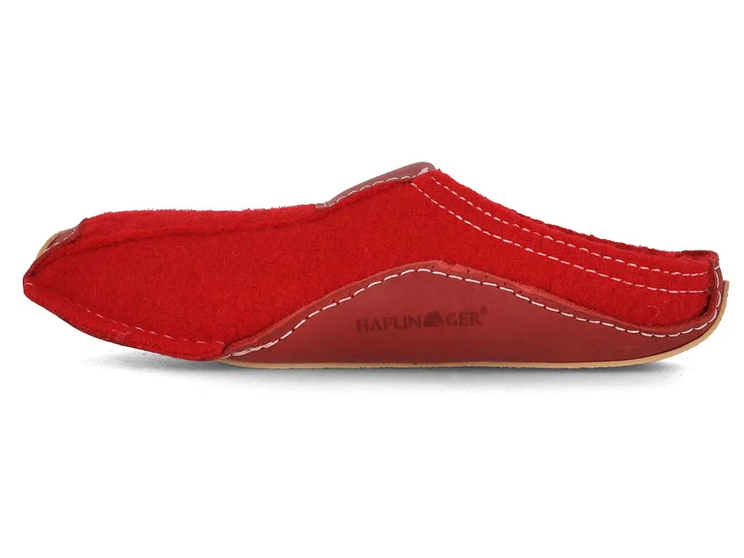 HAFLINGER Women Boiled Wool Slippers 'Pocahontas', red