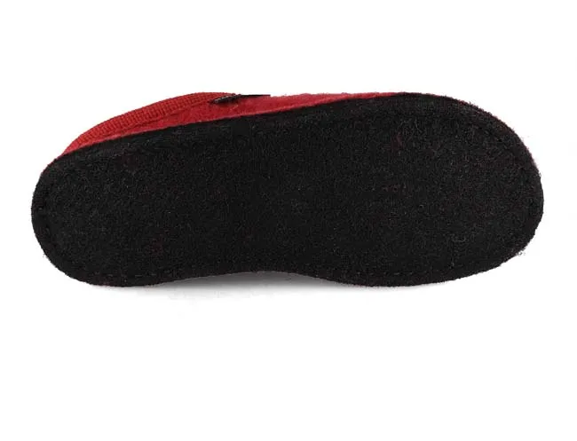 HAFLINGER Women Wool Slippers 'Flair Choupette', burgundy