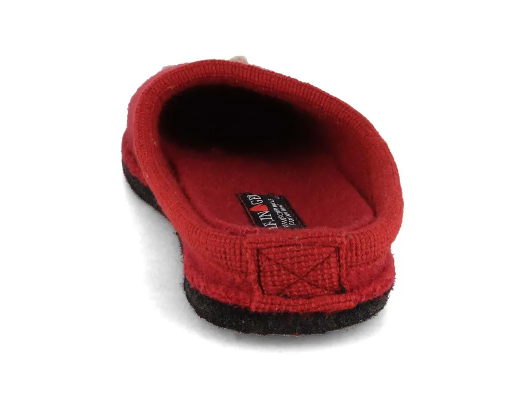 HAFLINGER Women Wool Slippers 'Flair Choupette', burgundy