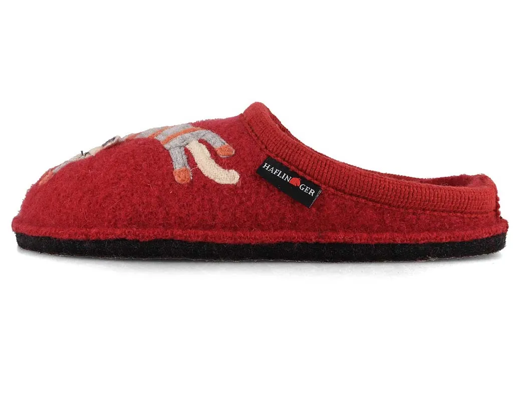 HAFLINGER Women Wool Slippers 'Flair Choupette', burgundy