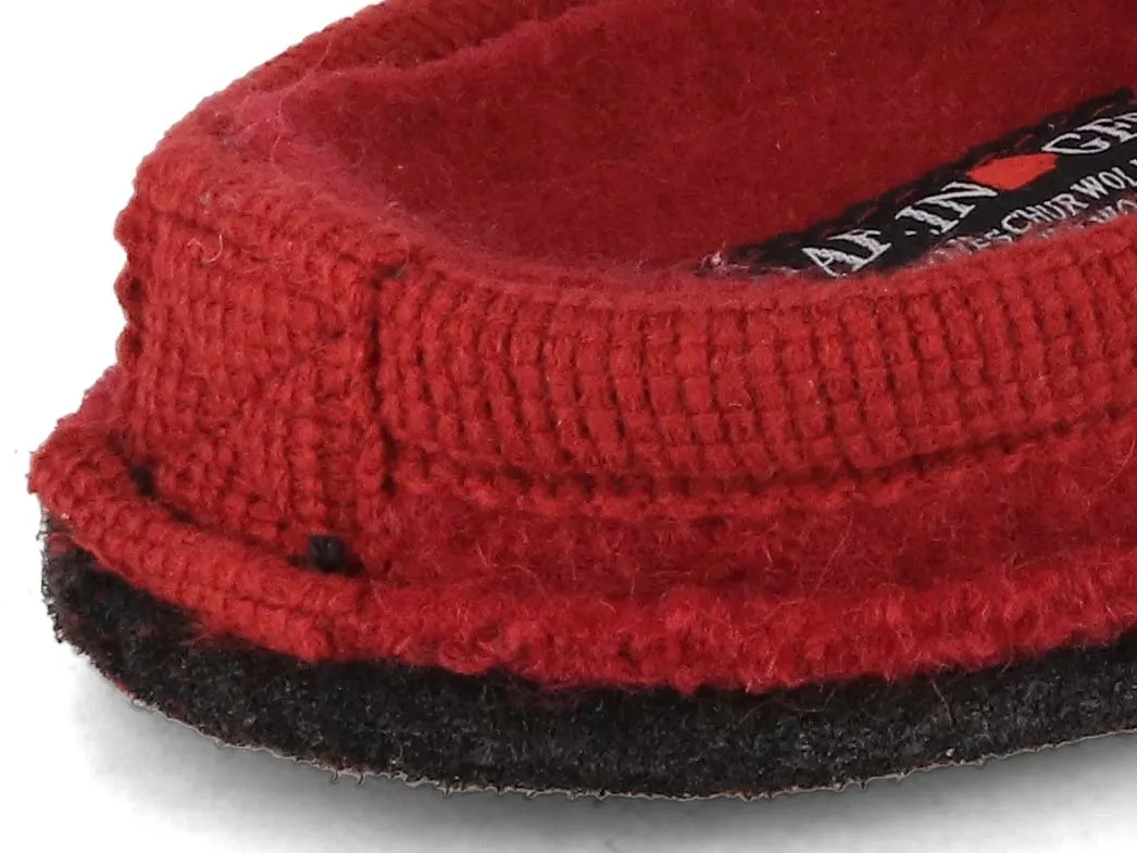 HAFLINGER Women Wool Slippers 'Flair Choupette', burgundy