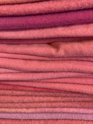 Hand-Dyed Wool Cloth - Shades of Pink