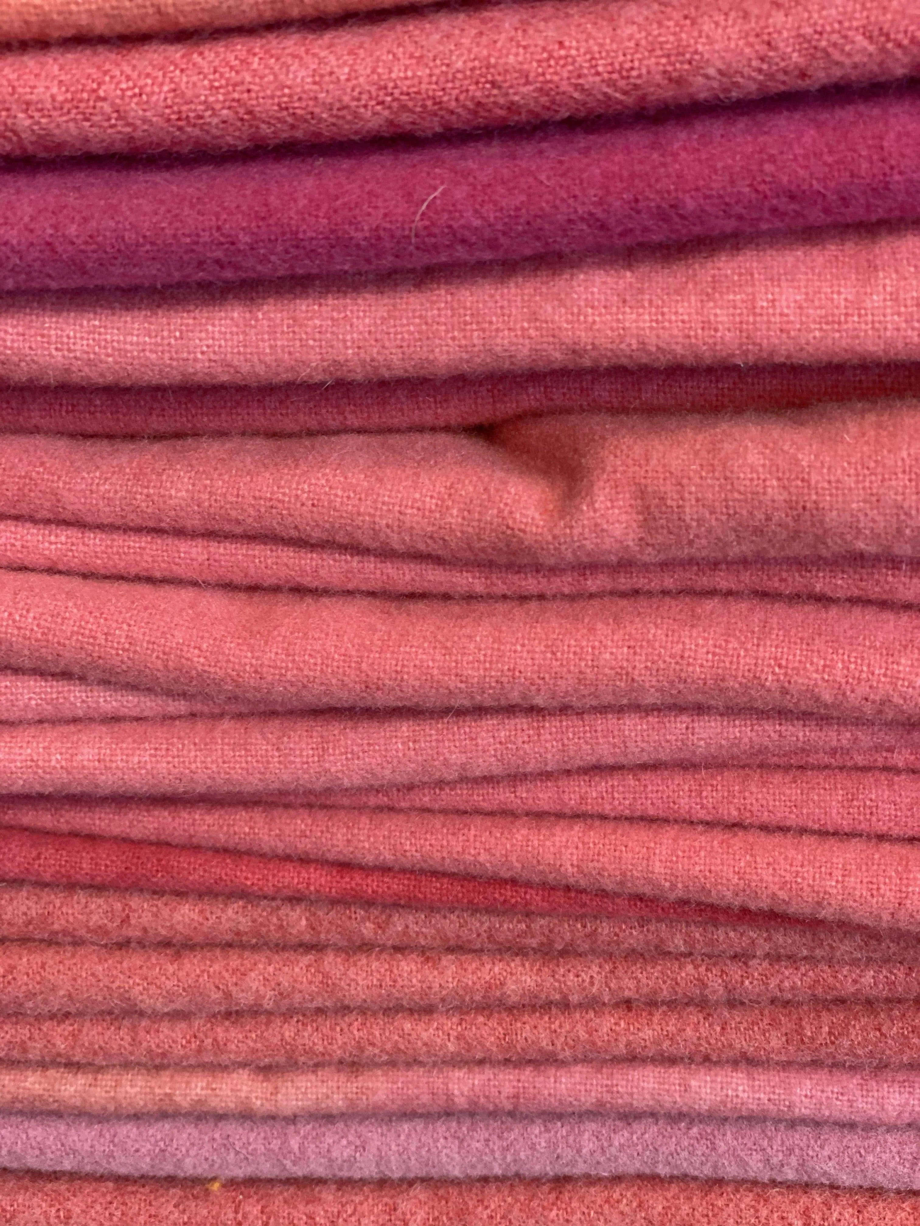 Hand-Dyed Wool Cloth - Shades of Pink