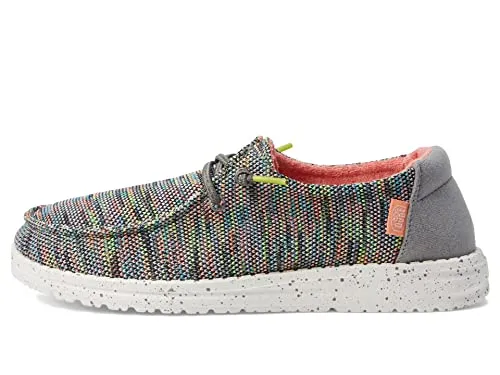 Hey Dude Wendy Stretch Loafers for Little and Big Kids with Low-Top Silhouette and Lace-Up Closure Peacock Pink 1 Little Kid M
