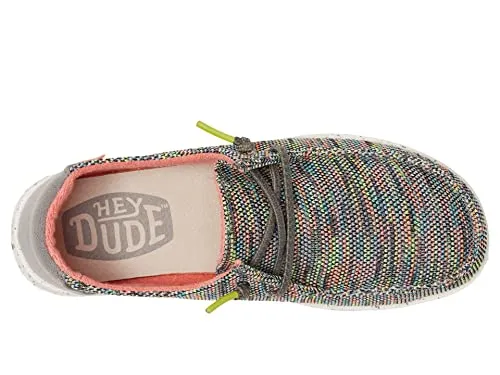 Hey Dude Wendy Stretch Loafers for Little and Big Kids with Low-Top Silhouette and Lace-Up Closure Peacock Pink 1 Little Kid M