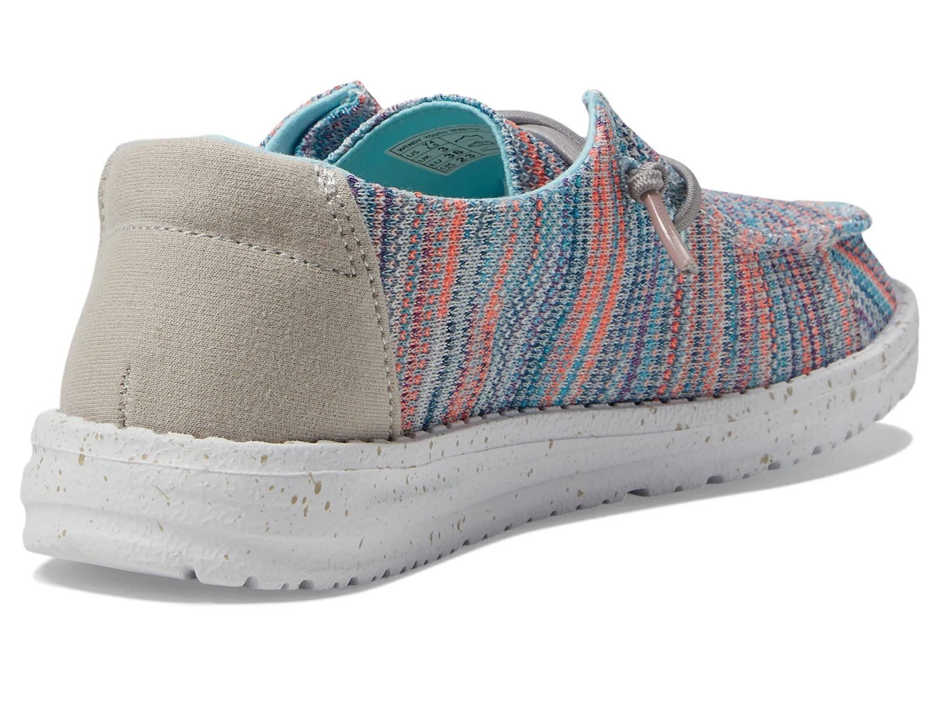 Hey Dude Wendy Stretch Loafers for Little and Big Kids with Low-Top Silhouette and Lace-Up Closure Sunset Pink 4 Big Kid M