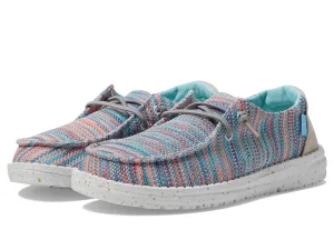 Hey Dude Wendy Stretch Loafers for Little and Big Kids with Low-Top Silhouette and Lace-Up Closure Sunset Pink 4 Big Kid M