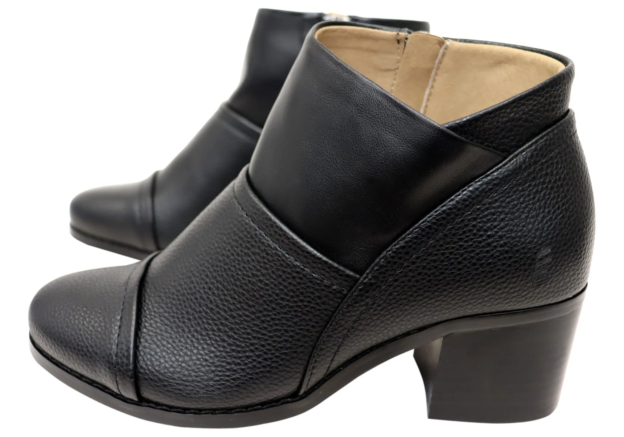 Homyped Empress Block Heel Womens Wide Fit Ankle Boots