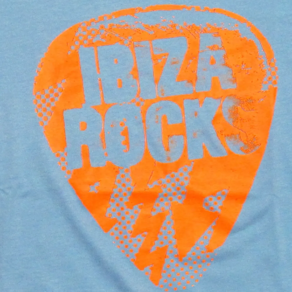Ibiza Rocks Neon Orange Bolt Plectrum Kids T-shirt