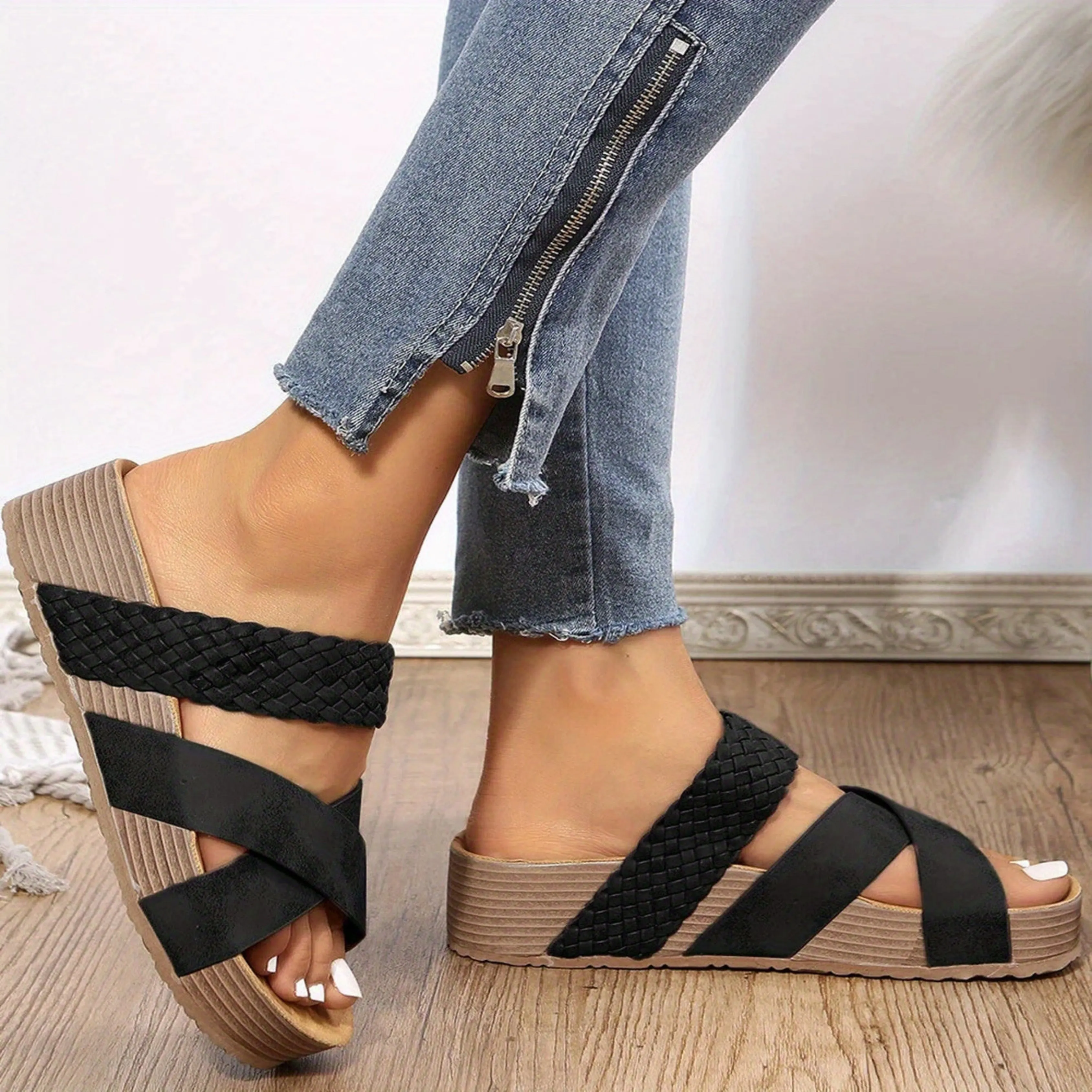 Irma® | Women's wedge heel sandals with braided straps