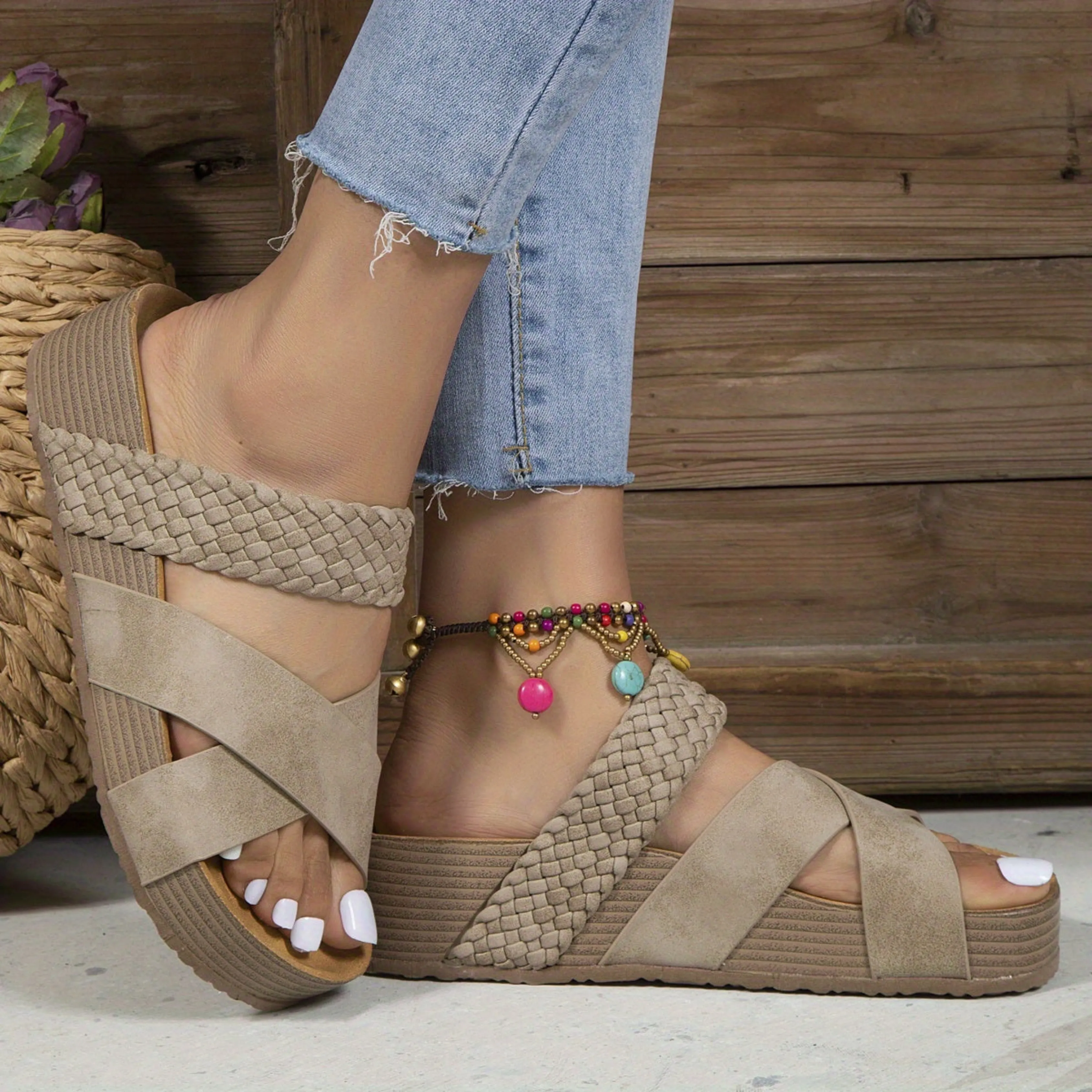 Irma® | Women's wedge heel sandals with braided straps