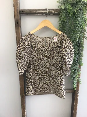 Justice cheetah mesh shirt- 10