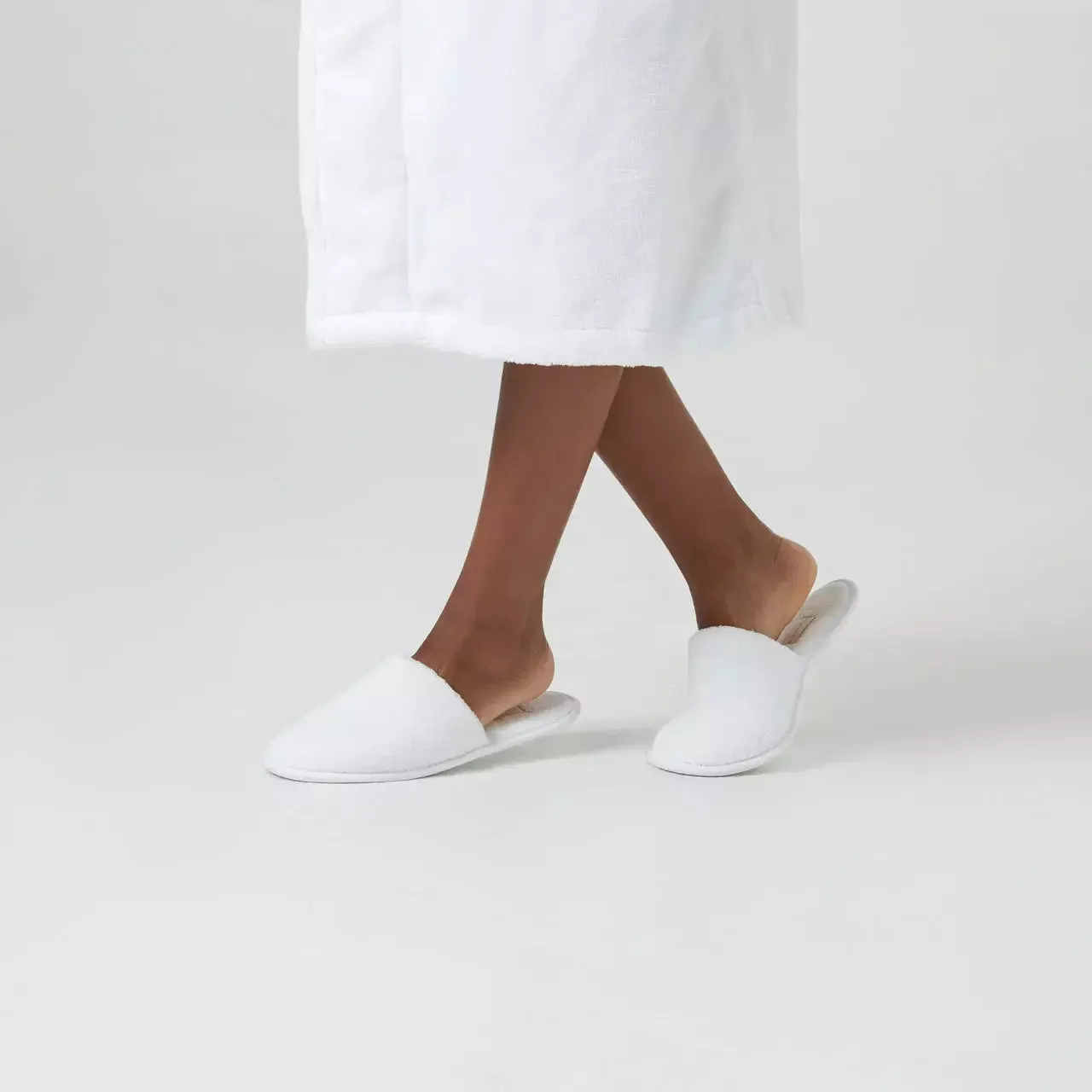 Kashwere Ultra Plush White Slippers Kapua Cotton Velour